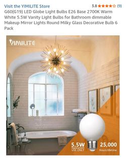 NEW 6 PACK LED GLOBE LIGHT BULB E26 BASE