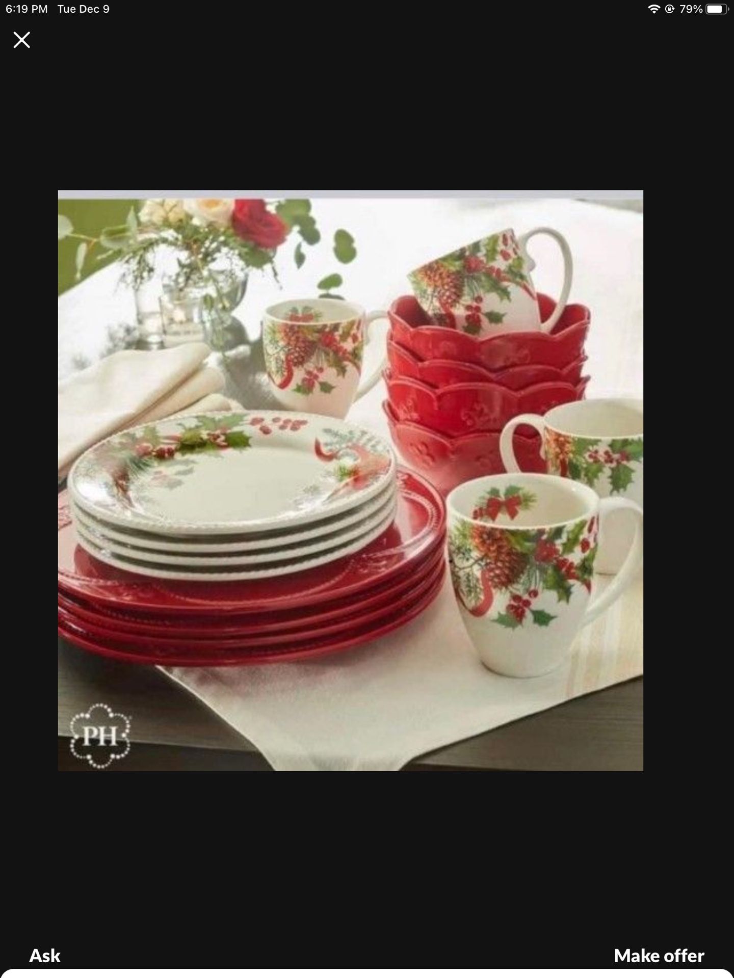 Vajilla Marbella Winter Berry 16 Piezas De Princes House