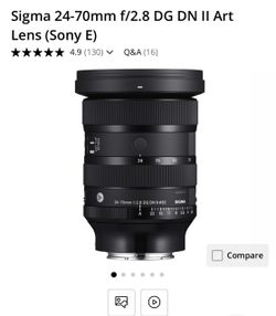 Camera Lens - Sigma 24-70mm F2.8 DG DN Art Lens for Sony E-Mount