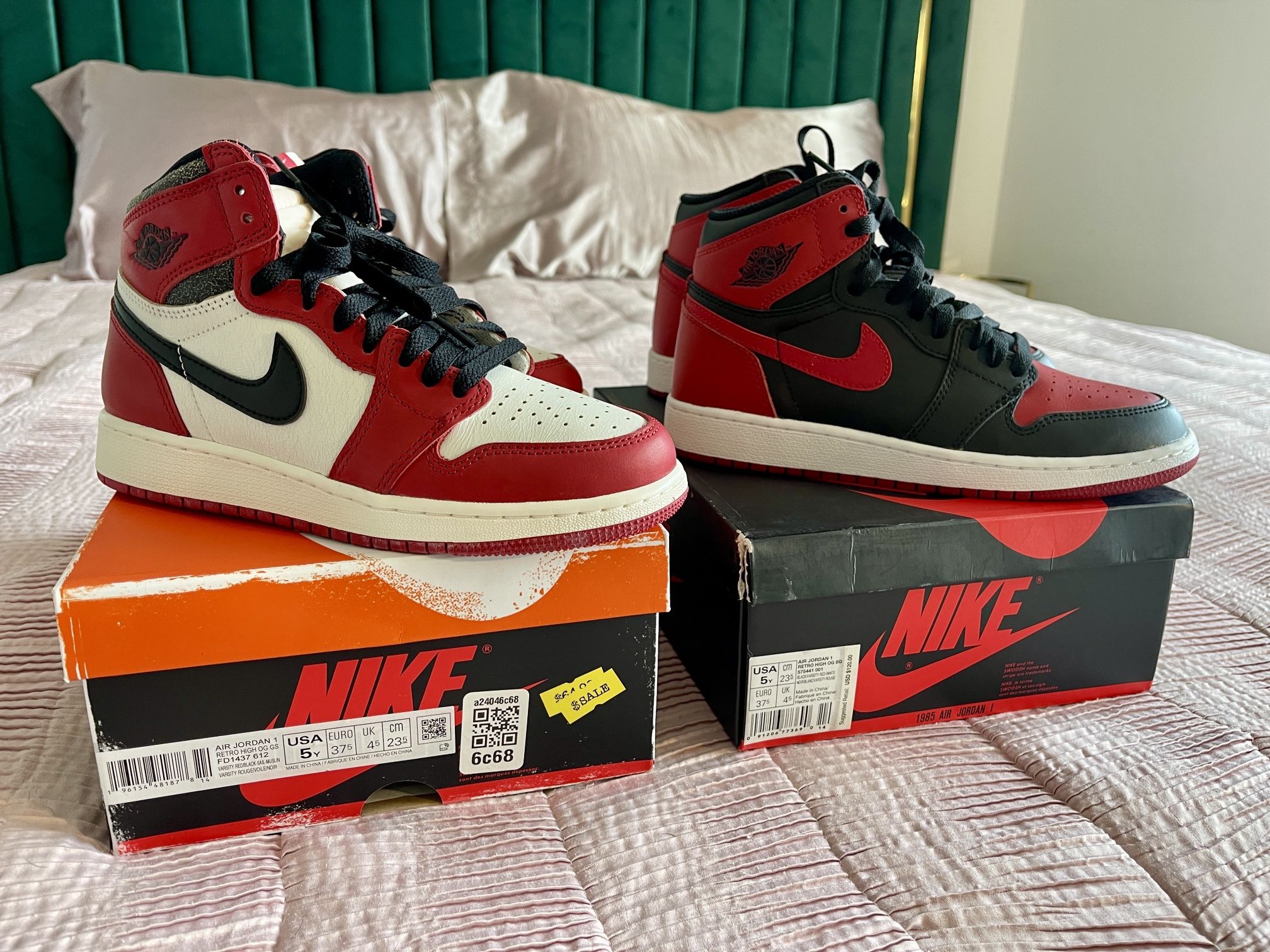 (2) Authentic Nike Jordan 1’s Lost & Found Banned