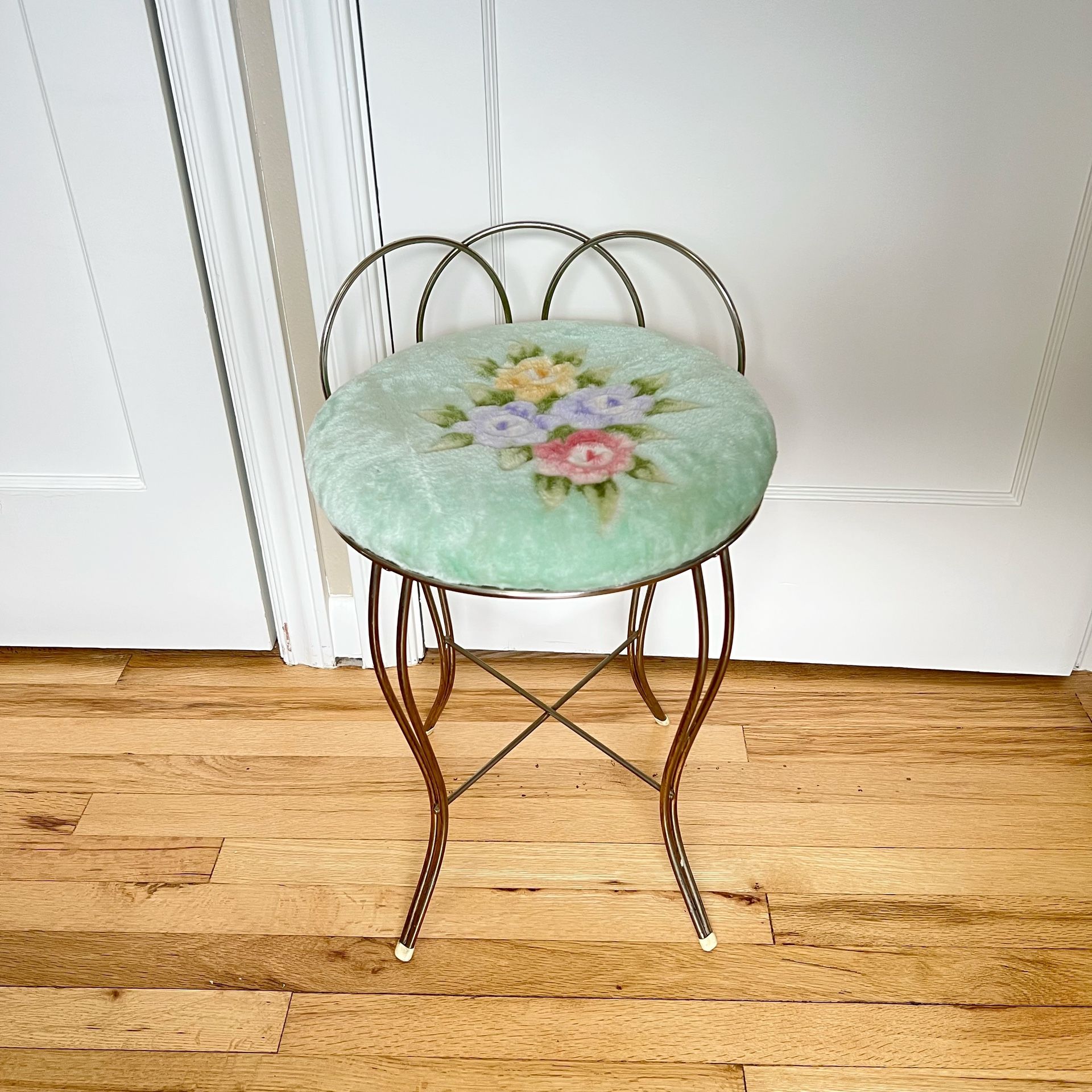 Vtg Hollywood Regency Antique Vanity Seat Chair