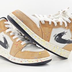 Nike Air Jordan 1 Mid SE Brushstroke DA8006-100 GS 6.5Y