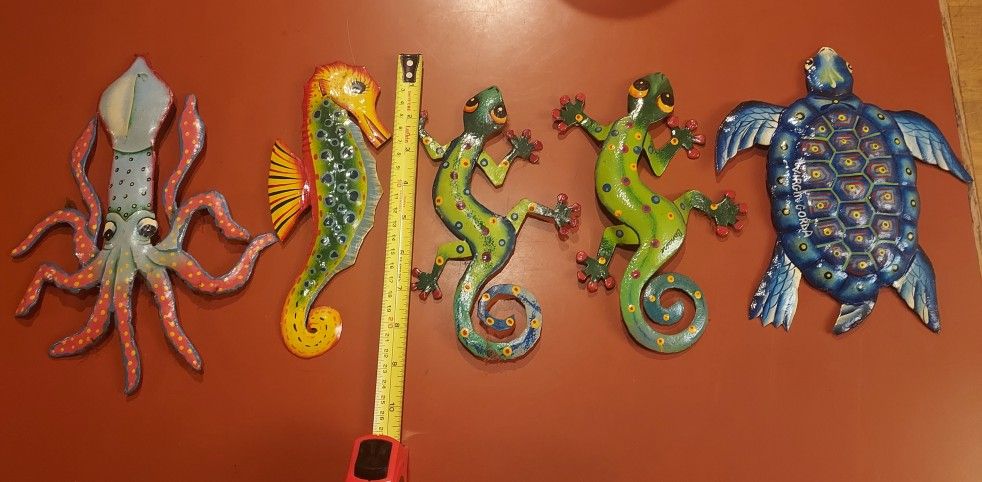 Metal Art Turtle Kraken Seahorse Gekos