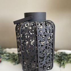 Large Metal Brown Hurricane Candle Holder Home Decor