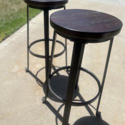 Distressed Wooden Barstools