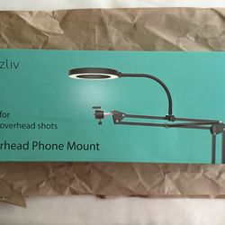 Overhead Camera Mount with Ring Light - new in box