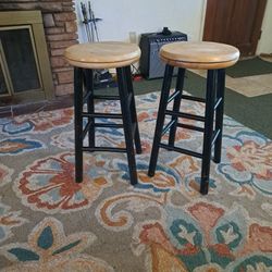 2 Wood Stools