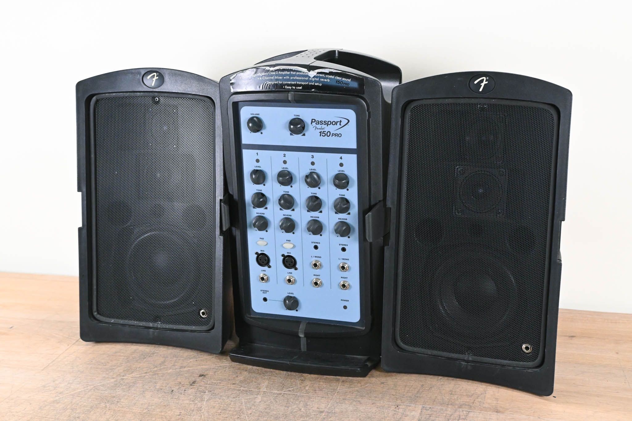 Fender Passport 150 Pro Portable 4-Channel 150 Watt All In One PA System w Cover