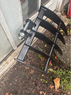 Rake Attachment, Mini Excavator 21-inch landscape, brush, rock, garden, Rake for site work cleanup fits 1ton 25mm