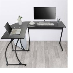 Modern L-Shaped Laptop Corner Desk Computer Desk Table
Writing Workstation, Black