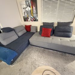 Blue And Gray Couch 