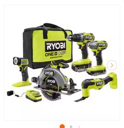 NEW IN BOX RYOBI ONE+ HP 18V Brushless Cordless 5-Tool Combo Kit with 4.0 Ah and 2.0 Ah HIGH PERFORMANCE Batteries, Charger, and Bag
