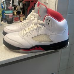 Air Jordan 5 white fire red
