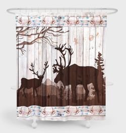 Vintage Elk Shower Curtain