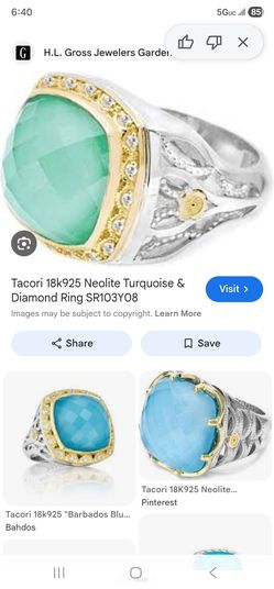 Beautiful, original 18k,and 925 with diamonds tacori ring, used  i  perfectly condition i thing  7 or 8 size.