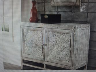 Antique white accent cabinet new