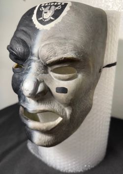 VINTAGE 90s Las Vegas Oakland Raiders Fan Mask Team Logo Fan Face One Size NFL
