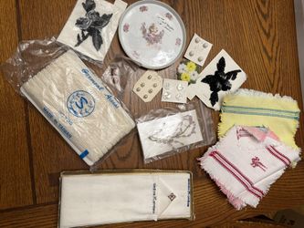 LOT Vintage Sewing Notions Buttons Appliqué Trim ALL FOR 