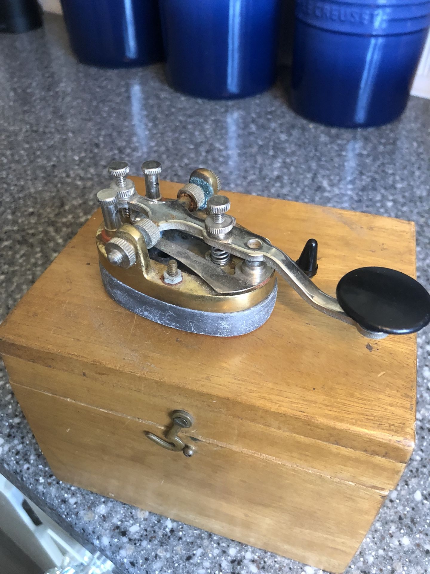 AMECO K-4 telegraph key with lead base and box