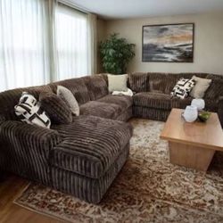 Brand New Super Plush Ashley Midnight Madness Sectional 