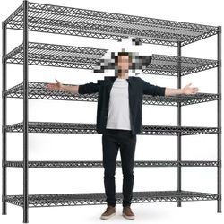 83”H 6-Tier Metal Wire Shelves, 3840lbs Heavy Duty Storage Shelves , Adjustable Storage Rack  $150 