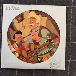 2 Disney Pinocchio Picture Disc LP Vinyl Soundtrack Disneyland Records 3102