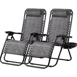 Set of 2 Relaxing Recliners Patio Chairs 