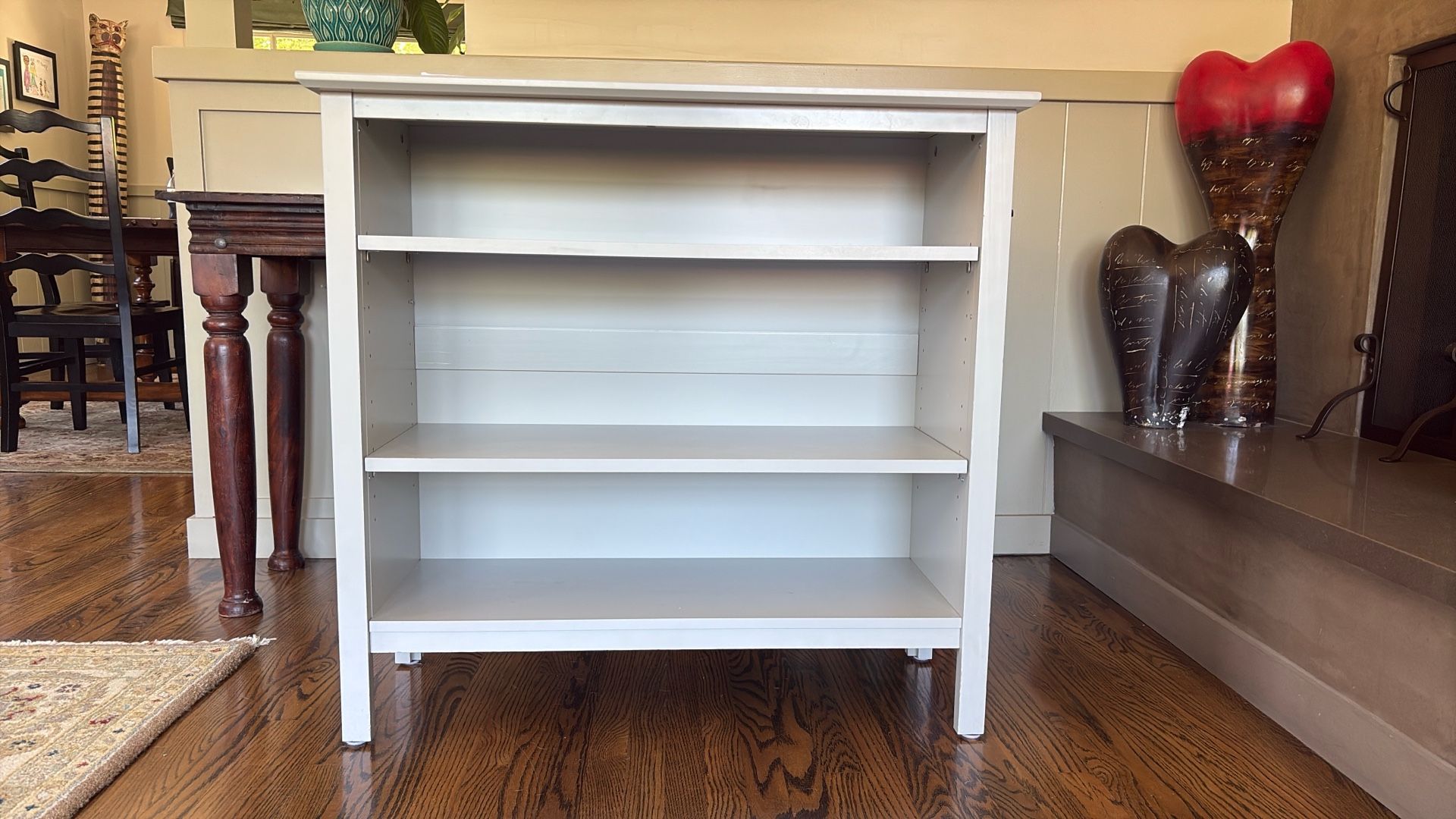 3-Shelf Pine Wood Bookcase - Dove Grey