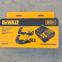 Dewalt 20v Batteries 5.0 Ah And Charger Brand New