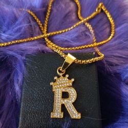 Crown Letter*R* Pendant/Necklace