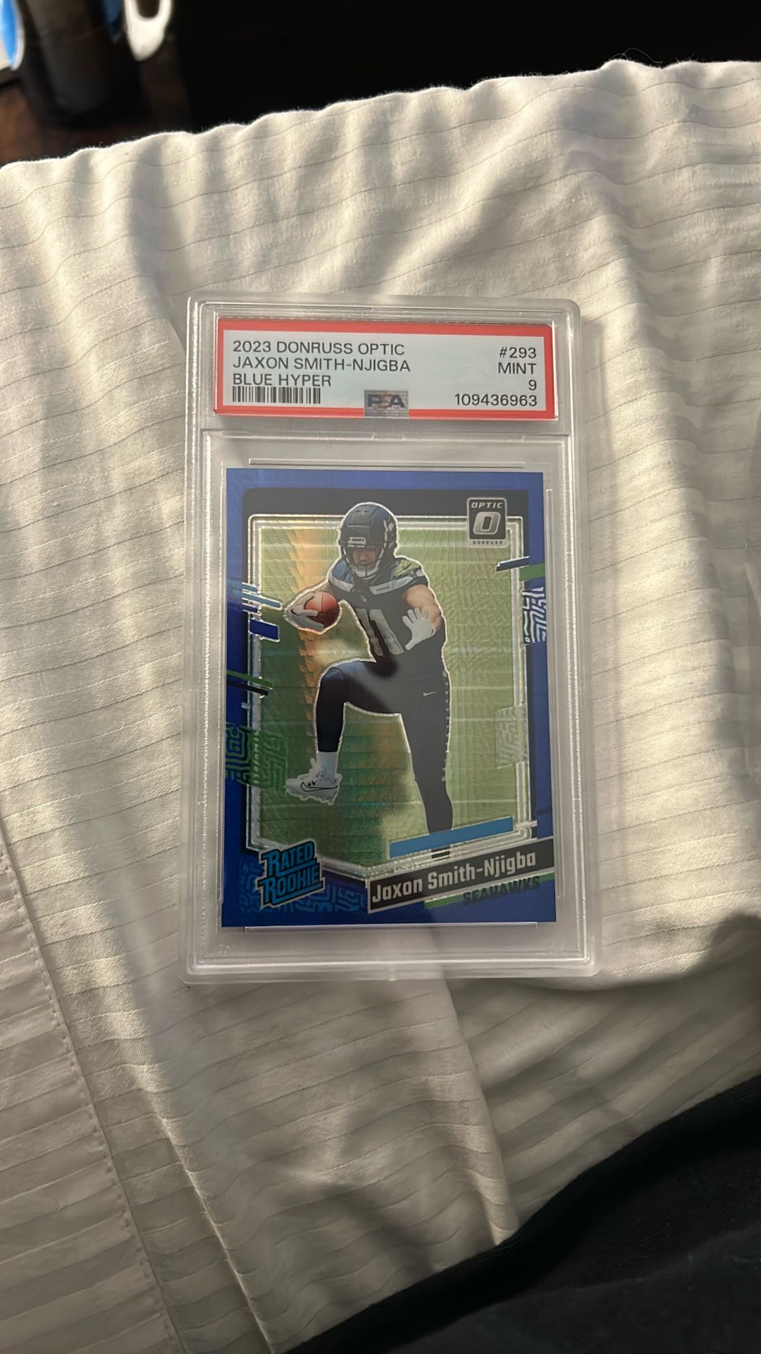 Jaxon Smith-njigba 2023 Blue Hyper RC PSA 9