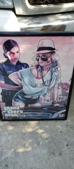 GTA V poster in frame