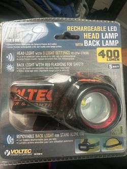 Voltec 08-00606 400 Lumen Rechargeable LED Head Lamp with Back Lamp