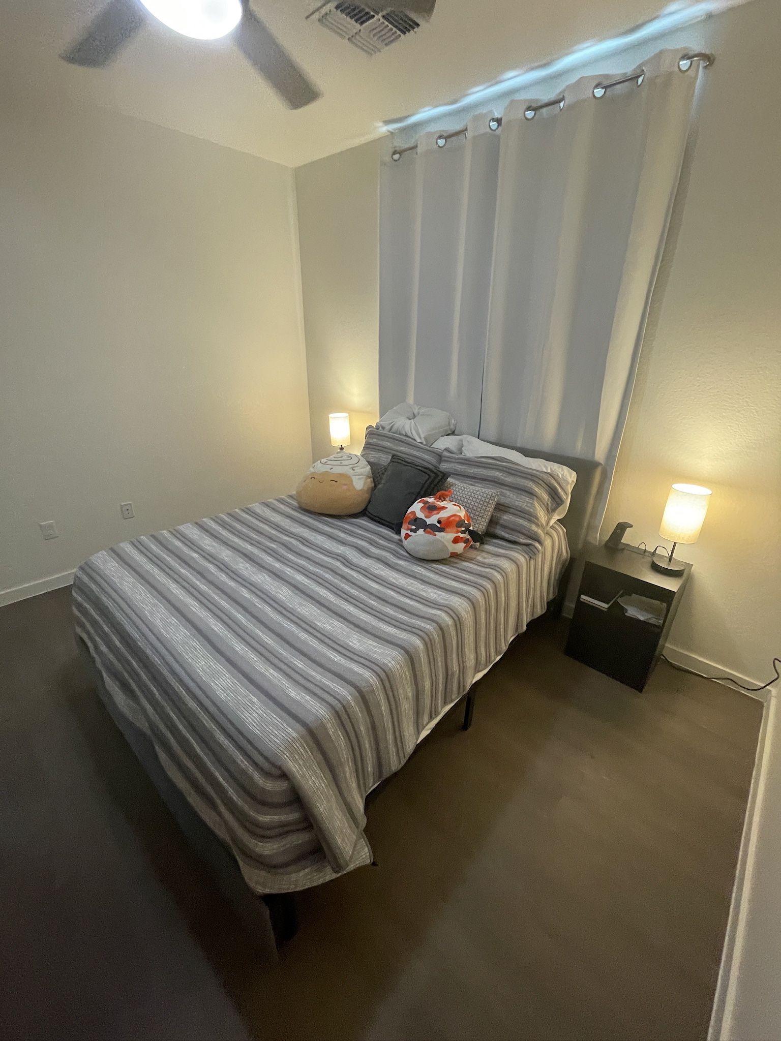 Queen Bed Frame + Mattress + Foam Pad + Bed Spread