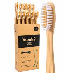 Recyclable toothbrush with soft bristles. Each one is numbered.
