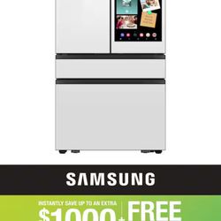 Bespoke 29 cu. ft. Standard Depth 4-Door French Door Refrigerator in Charcoal Glass and White Glass with AI Family Hub+