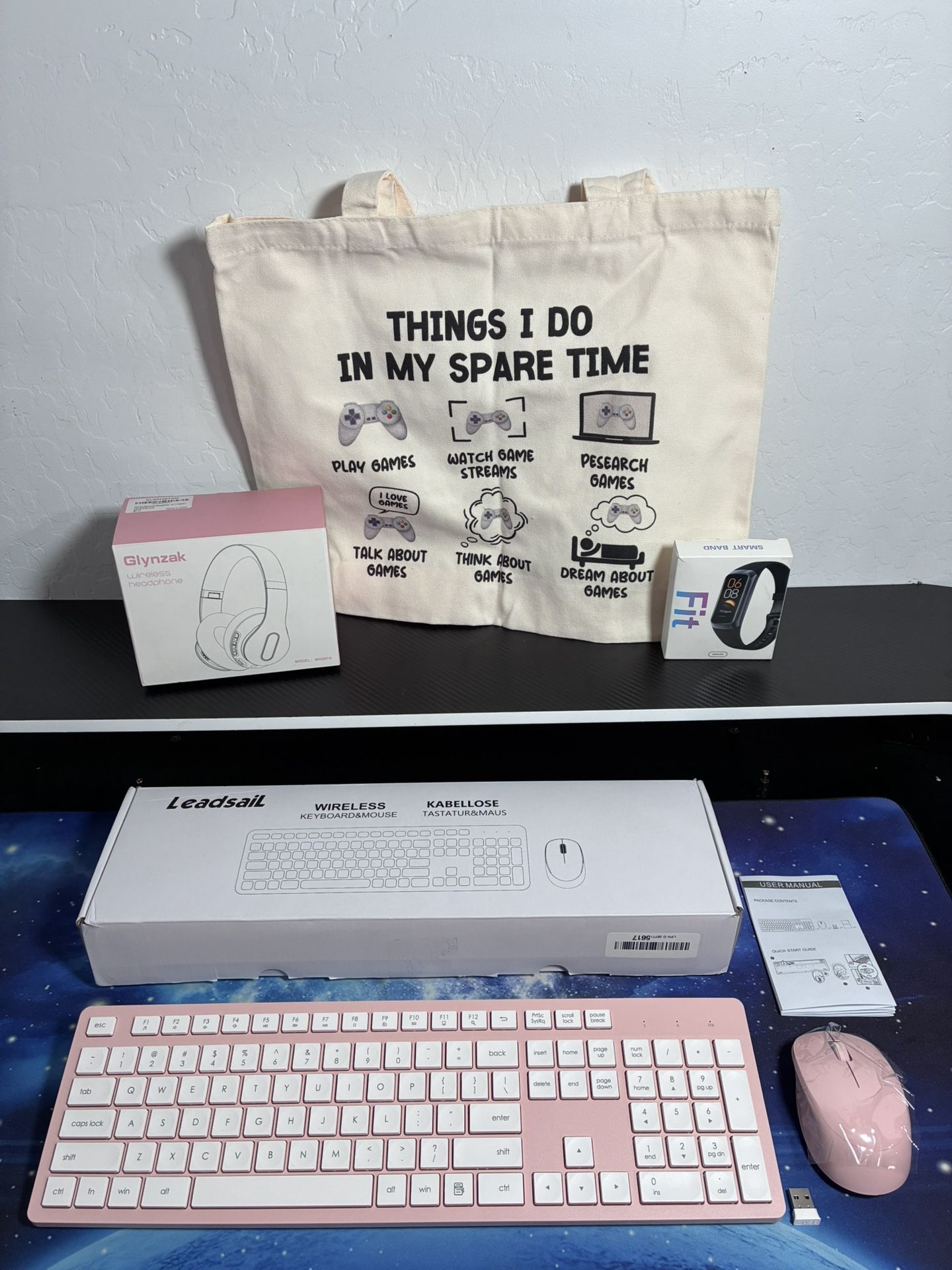 ALL NEW Computer Bundle, Smart Watch, Pink/White