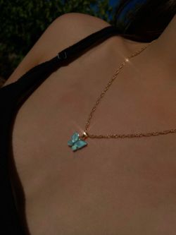 Blue Butterfly Necklace