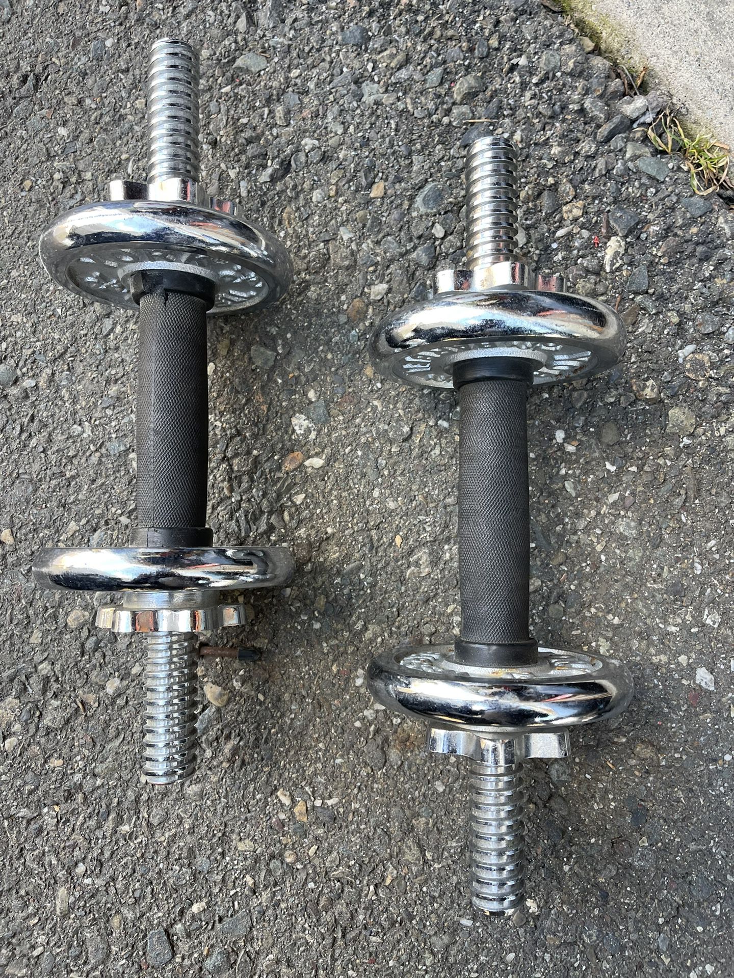 Pairs Of 5 And 15 Pound Dumbbells For Workouts 