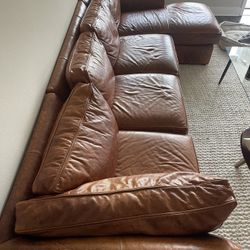 Ethan Allen Brown Coach Pure Leather