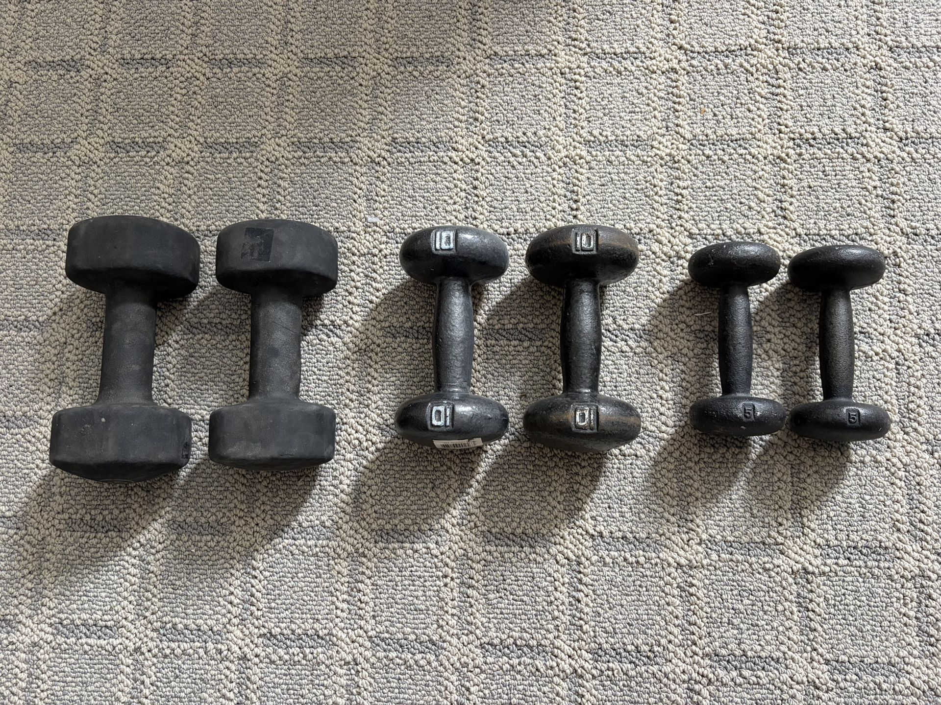Dumbbells 5,10, 15 Lbs. 