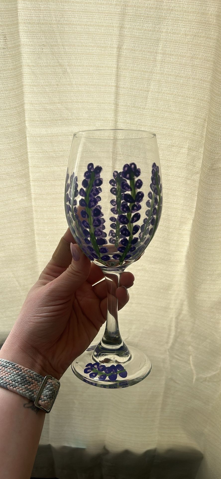Hand Painted Wine Glass