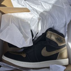 Jordan 1 New , Size 10 Men And Black/ Gold/ Off White