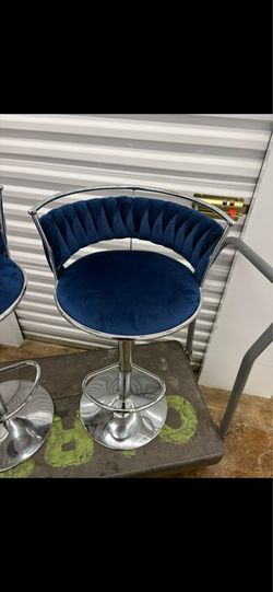 Navy blue stool chairs