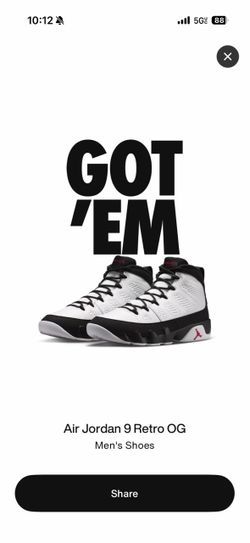 Retro 9 Space Jam Jordans Sz 10 Men