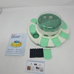 Potaroma Dog Puzzle Toy 2 Levels, Slow Feeder, Pup Food Treat Feeding Dispenser for IQ Training and Entertainment for All Breeds (Green White)