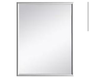 Melpark 24 in. W x 32 in. H Rectangular Framed Wall Mount Bathroom Vanity Mirror in Dove Gray=Pal-568