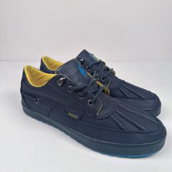 Polo Ralph Lauren Ramiro Men Size 9.5 Leather Duck Boat Blue/Yellow Shoes