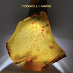 Indonesian Genuine Amber Polished Slice 25g HIGHLY FLUORESCENT  AUTHENTIC RARE