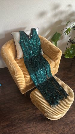 Fashion nova - Emerald Green Sequin Fringe Maxi Dress
